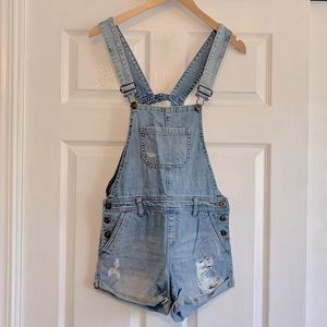 Forever 21 Distressed Light Denim Overalls - Sz 24